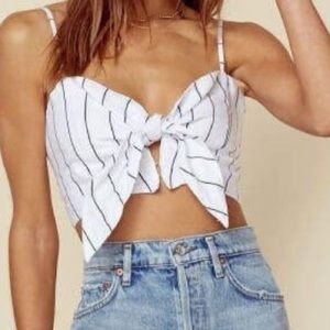 Faithfull The Brand De Fiori Tie Front Crop Top